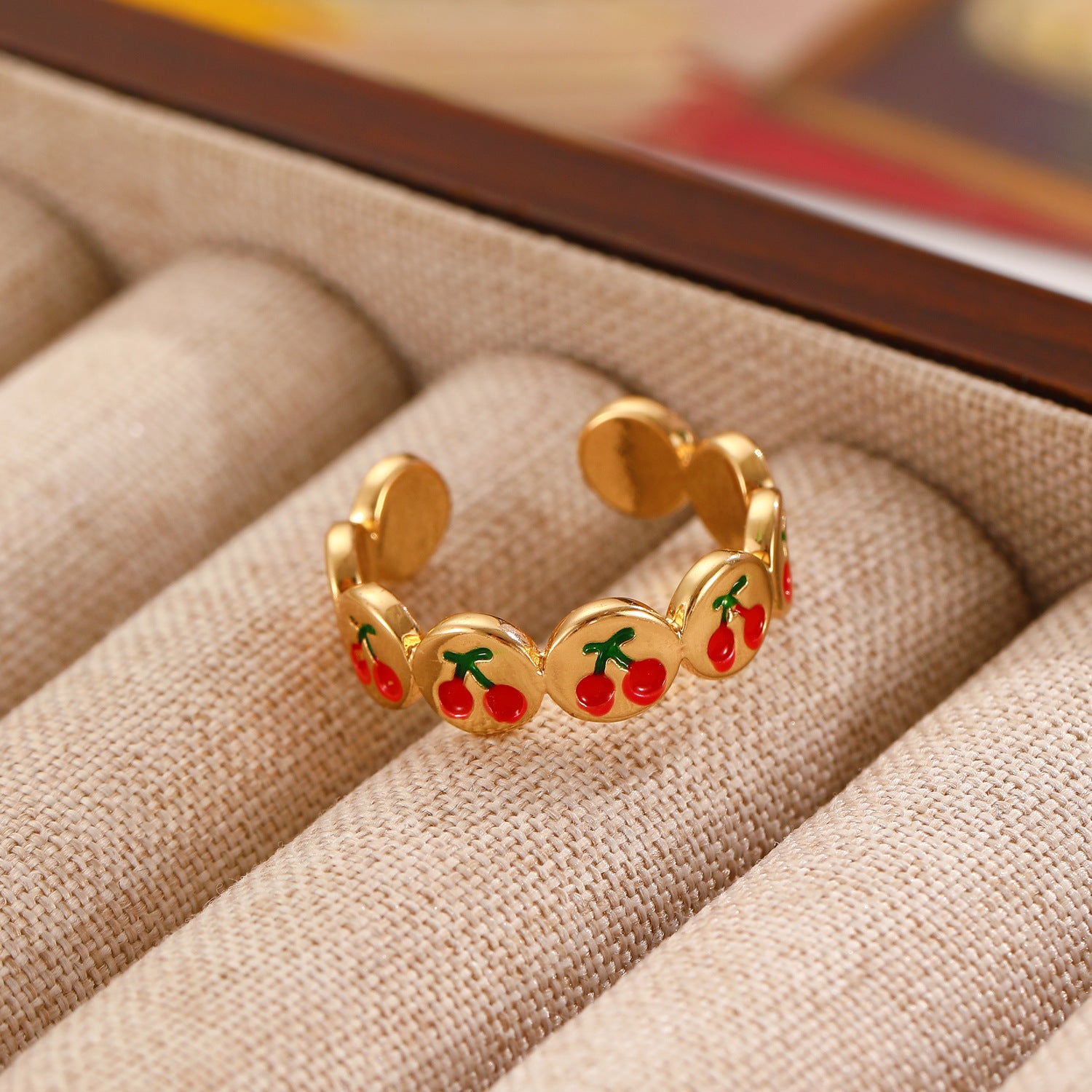 Wholesale Sweet Love Cherry Open Ring